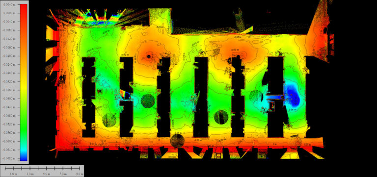 3d laserscanning verzakkingen in vloeren hoogtelijnen